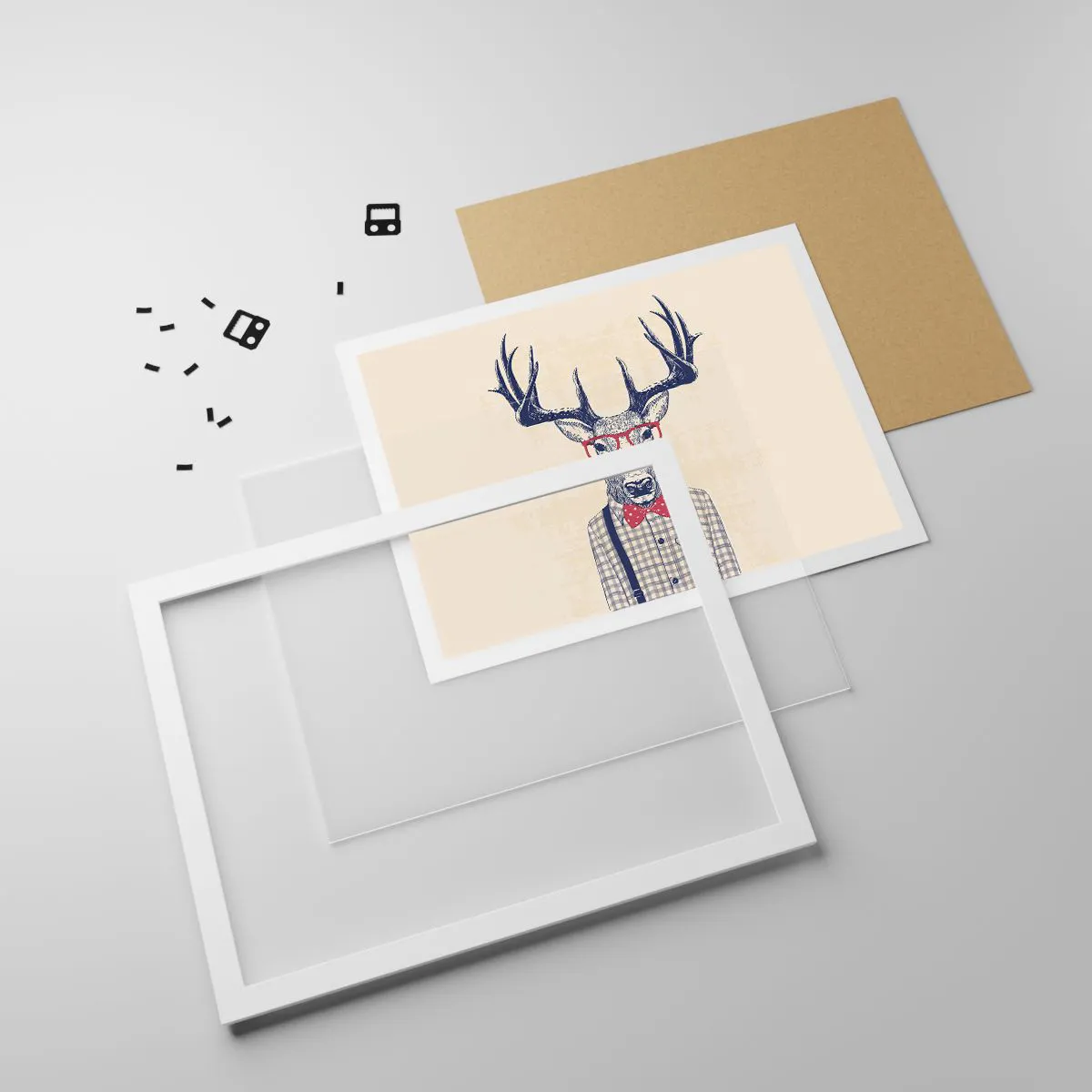 Poster in einem weißen Rahmen - Eine lustige Extravaganz - 100x70 cm