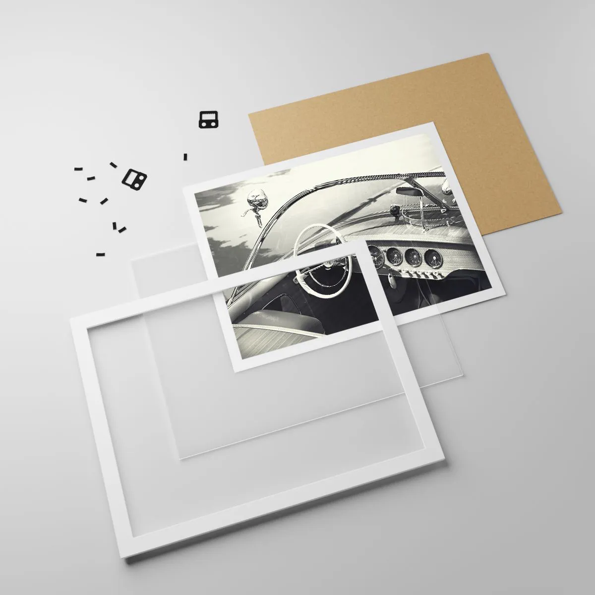 Affiche dans un cadre blanc - Poster - Temps pour riche - 91x61 cm