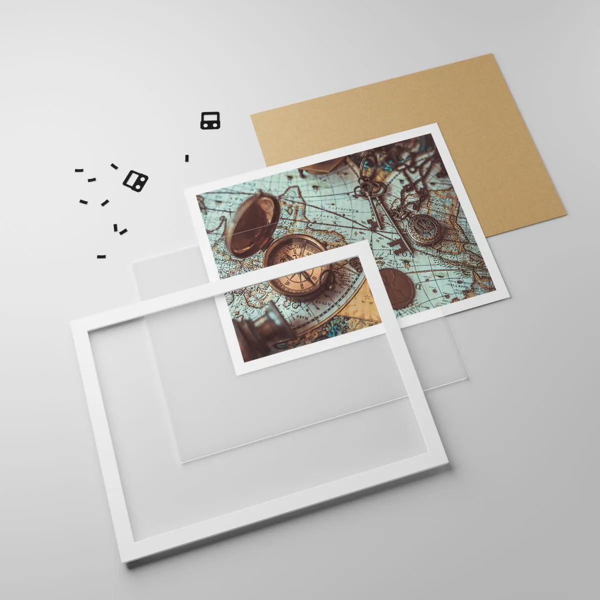 Plakát v bílém rámu - Pro dobrodruha - 91x61 cm