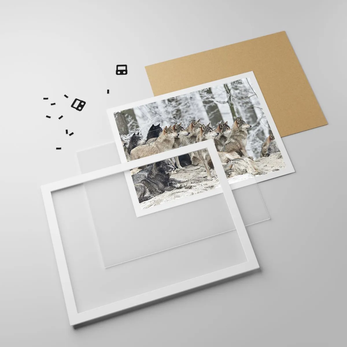 Plakát v bílém rámu - Rodina a přátelé - 40x30 cm