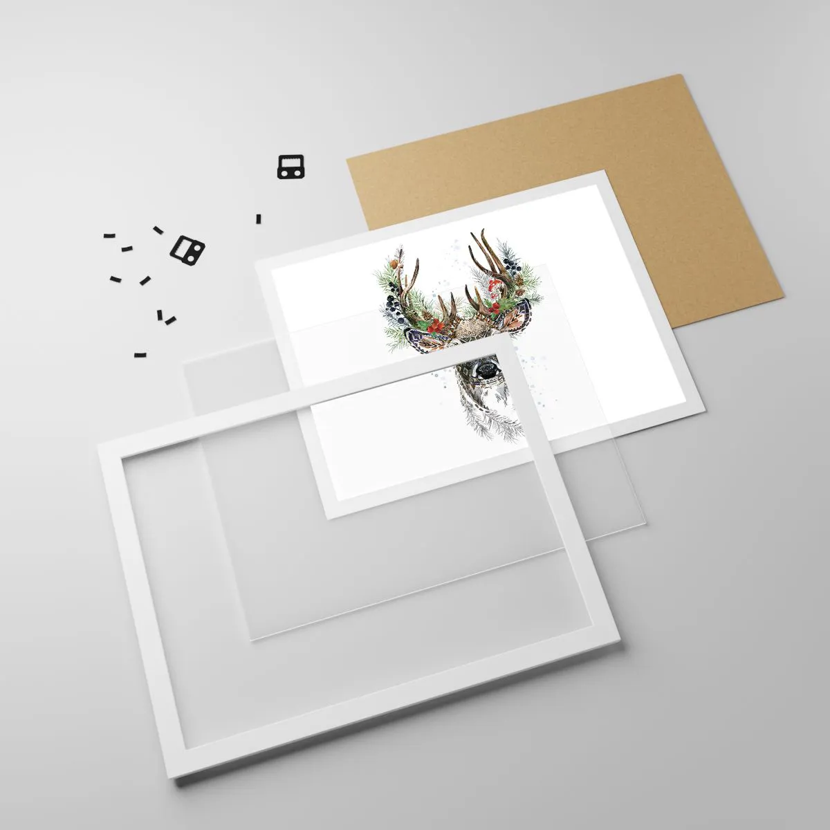 Pôster em moldura branca - Num manto festivo - 50x40 cm