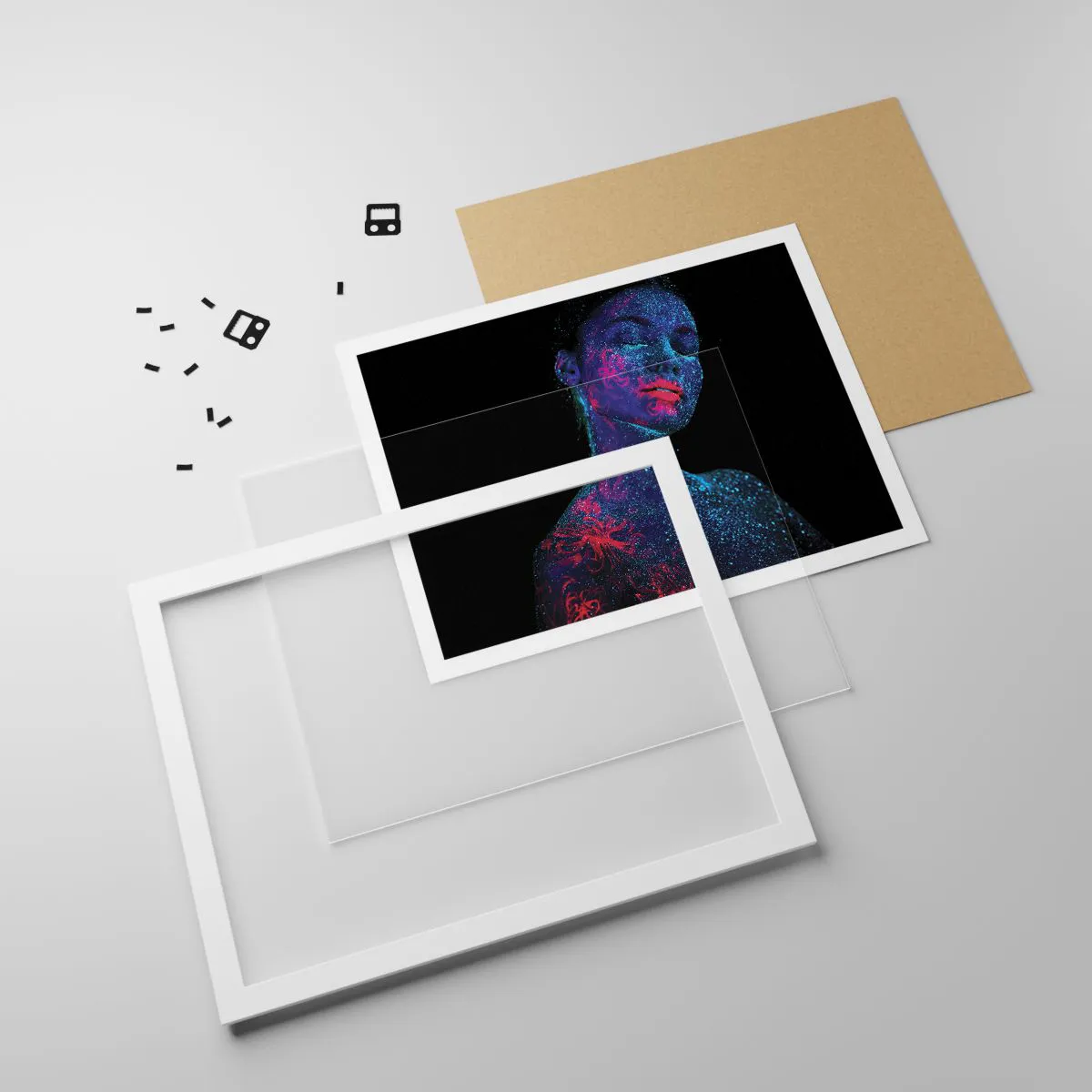 Poster in einem weißen Rahmen - Im Sternenstaub - 91x61 cm