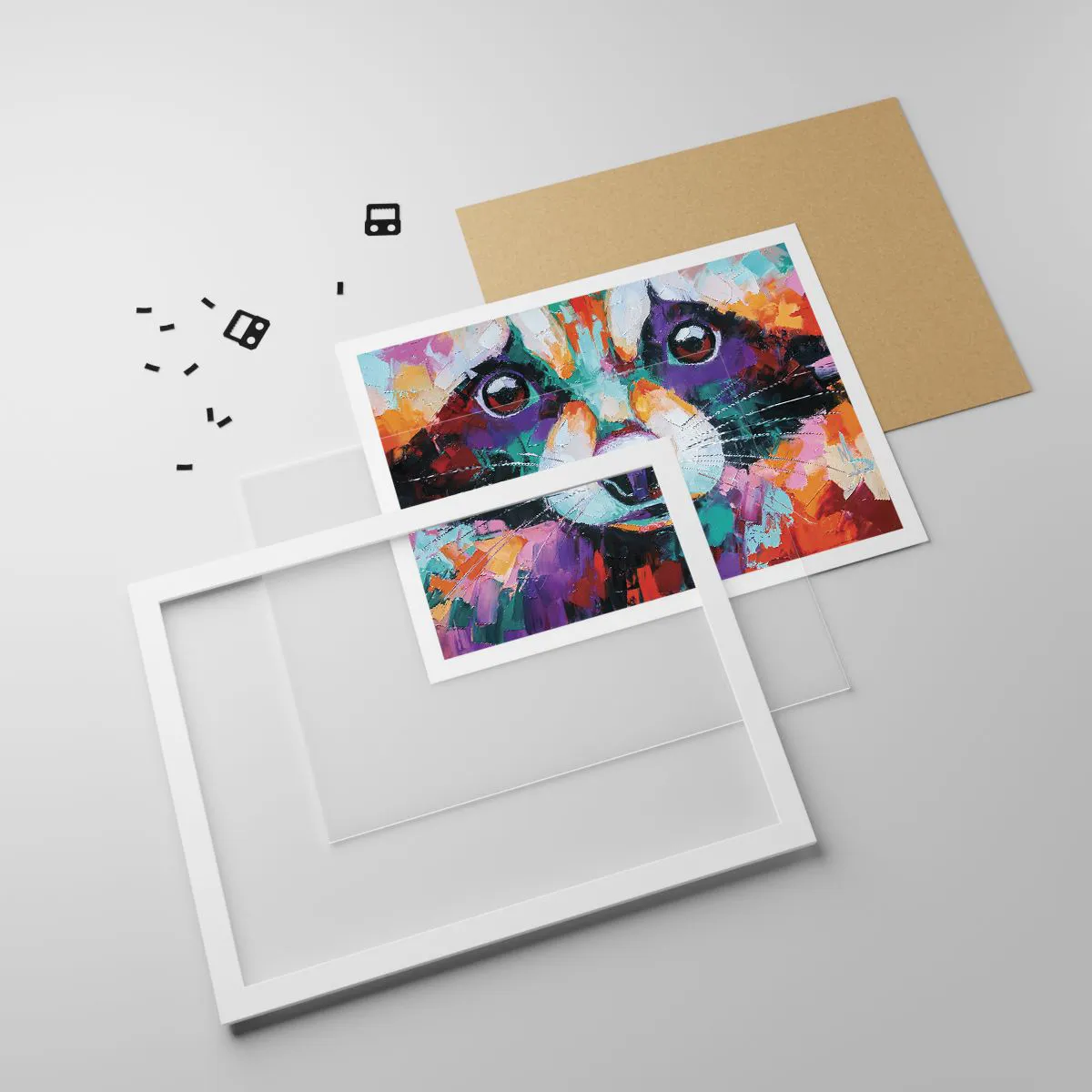 Affisch i vit ram - Enbart goda emotioner - 91x61 cm