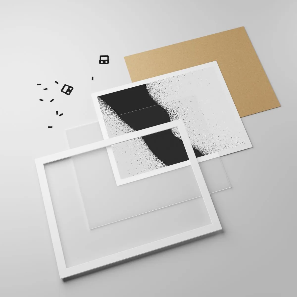 Poster in einem weißen Rahmen - Flüssiges Gleichgewicht - 70x50 cm