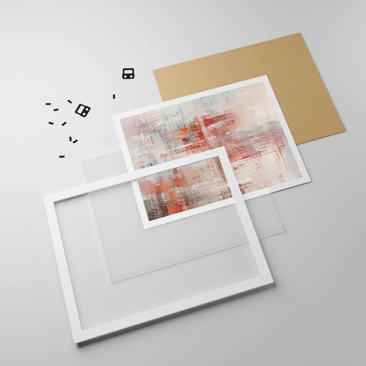 Poster in white frmae - Foggy but Pink - 50x40 cm