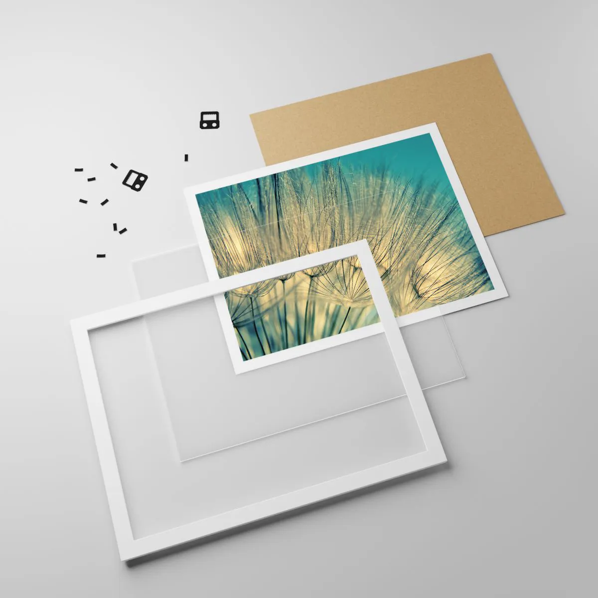 Affiche dans un cadre blanc - Poster - En attente du vent - 100x70 cm