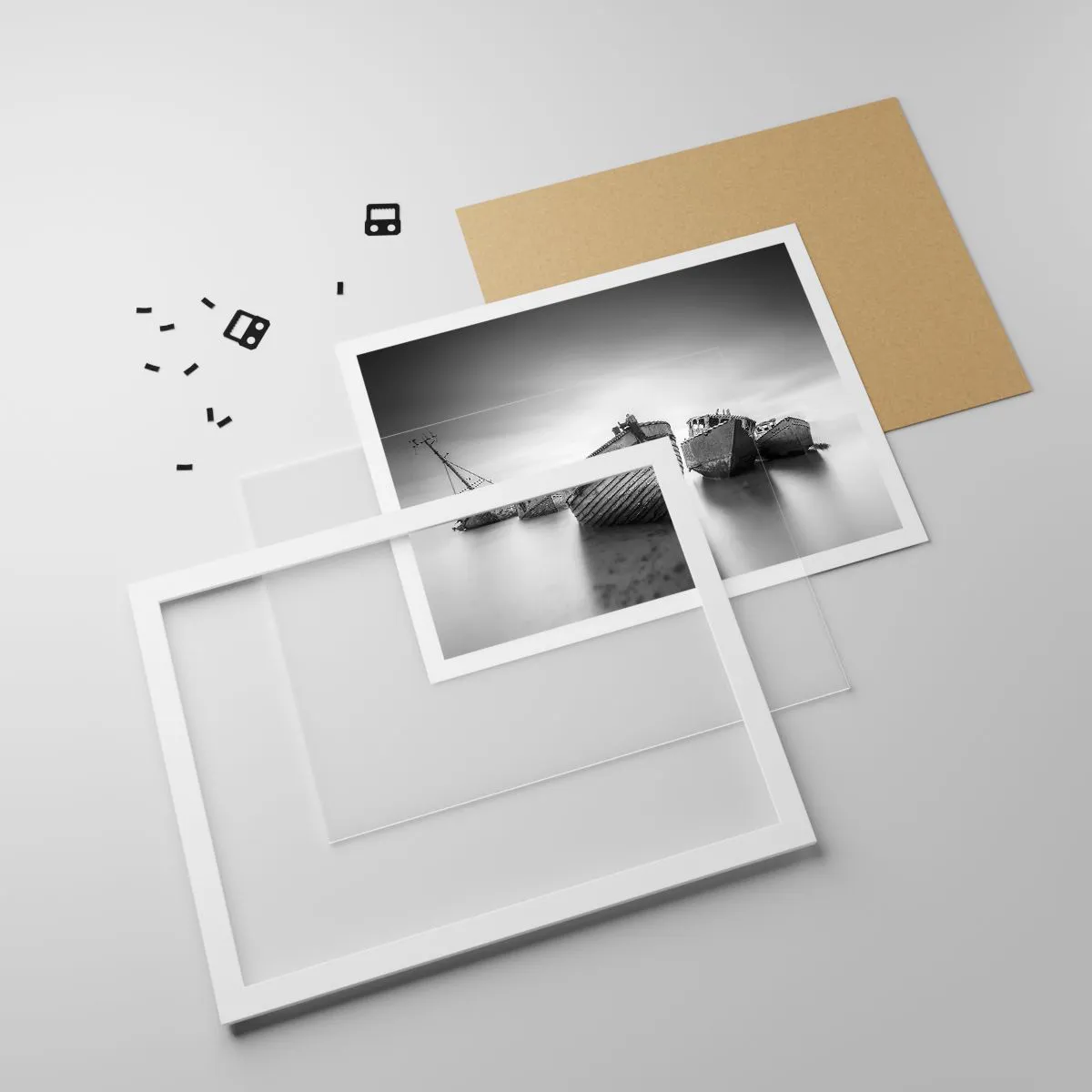 Poszter fekete keretben - Csak emlékek... - 70x50 cm