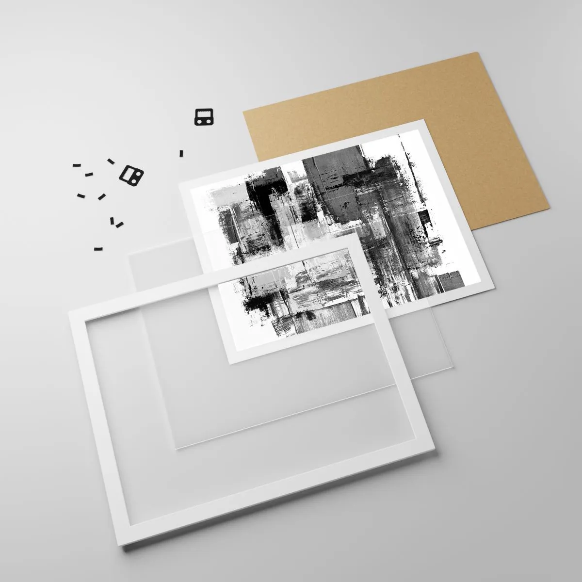 Affisch i vit ram - Grått är vackert - 91x61 cm