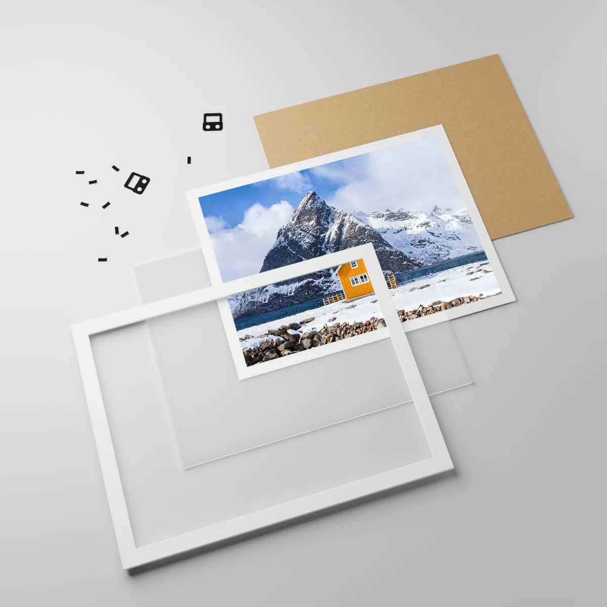 Poszter fekete keretben - Skandináv nyaralás - 40x30 cm