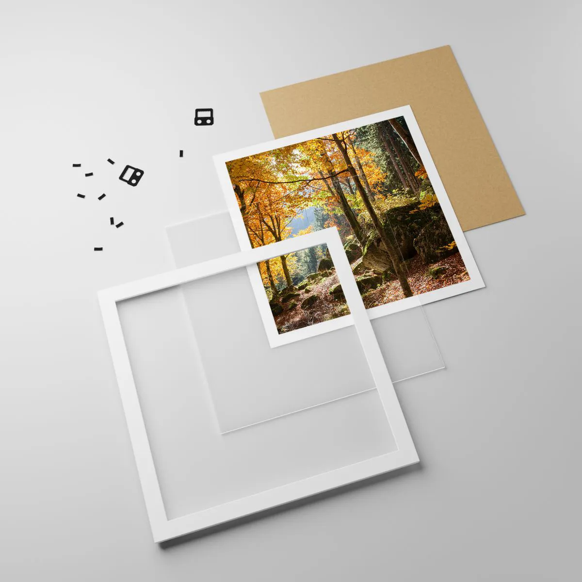 Póster en marco blanco - Tiempo de descanso - 30x30 cm