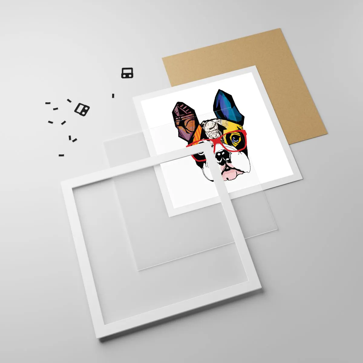 Póster en marco blanco - El intelectual - 60x60 cm