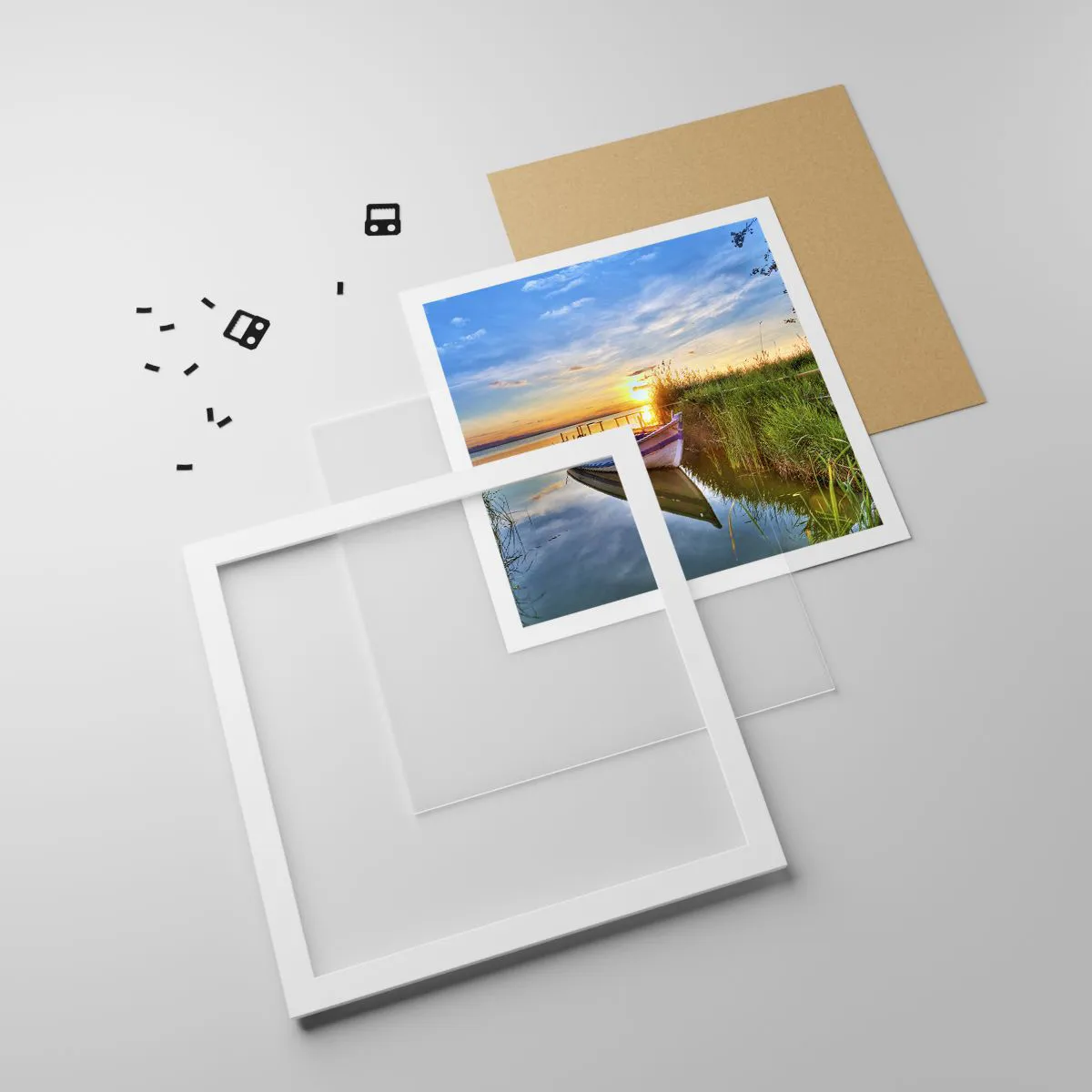 Affisch i vit ram - Uppfyllda drömmars vik - 30x30 cm