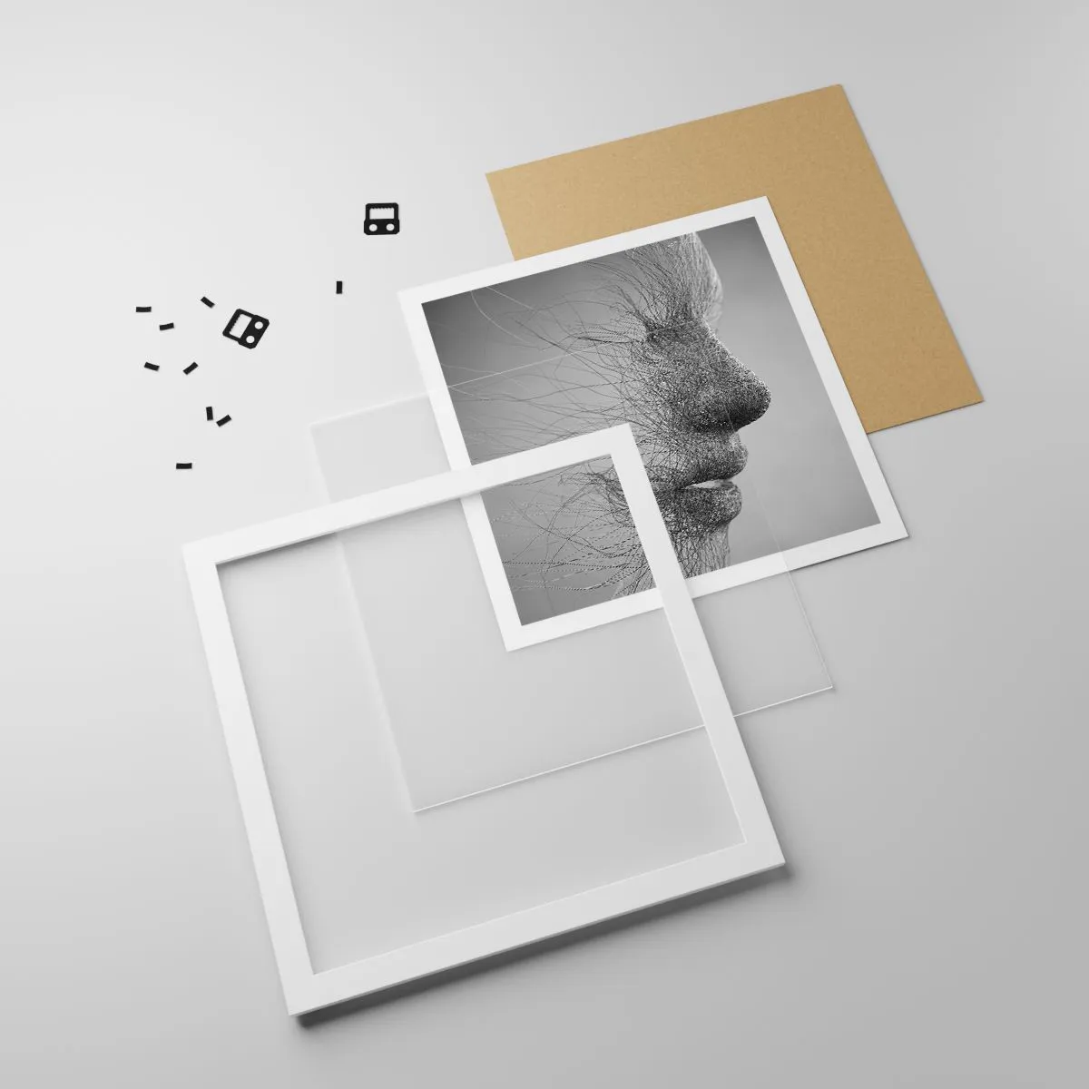 Affiche dans un cadre blanc - Poster - L'esprit du vent - 30x30 cm