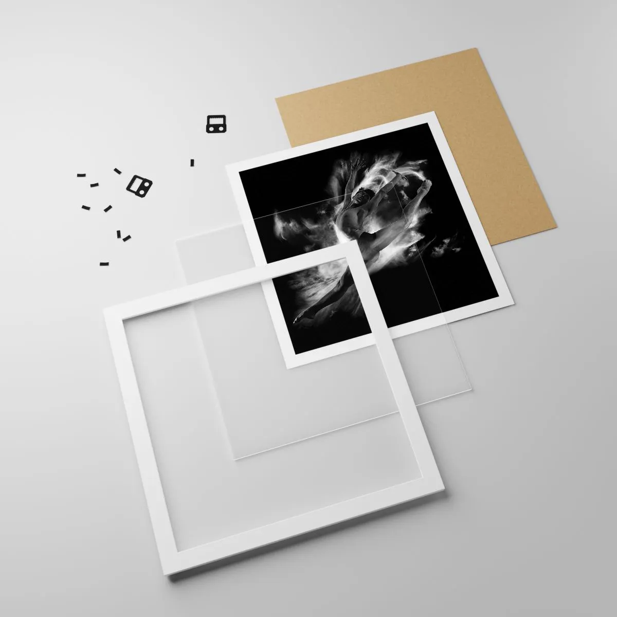 Poster în ramă albă - Oprit în zbor - 30x30 cm