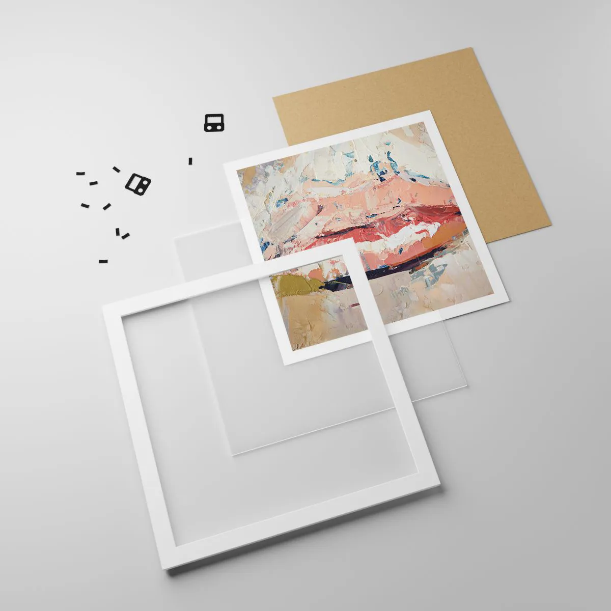 Affisch i vit ram - Väcker sinnen - 40x40 cm