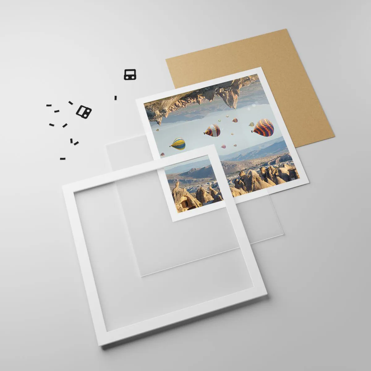 Affiche dans un cadre blanc - Poster - Ici, tout est possible - 60x60 cm