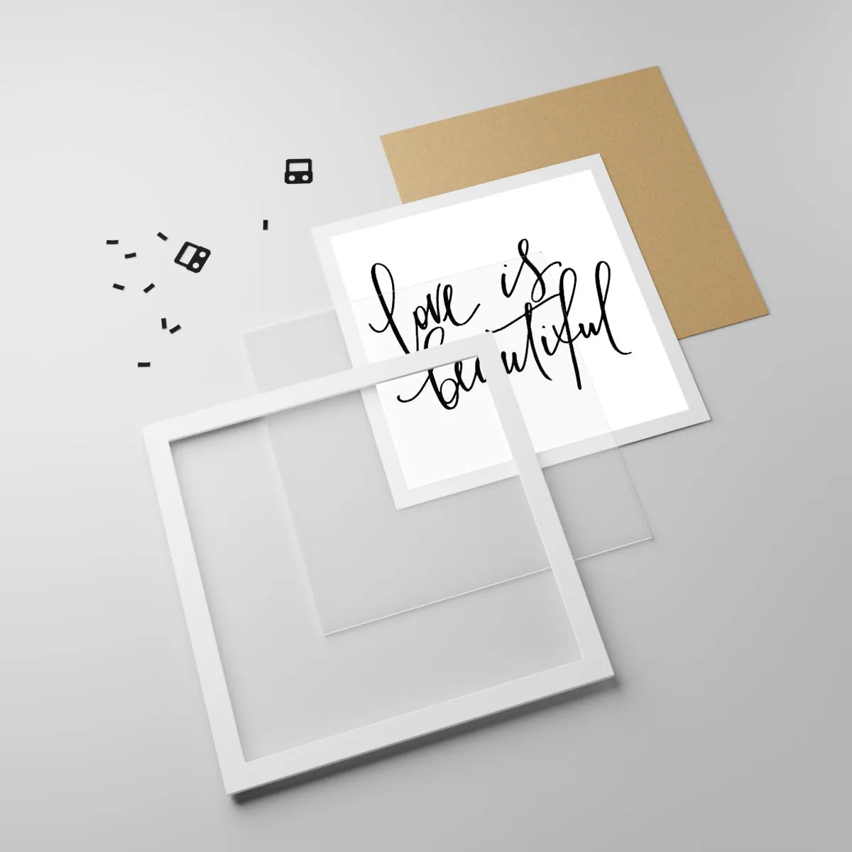 Poszter fekete keretben - Olvass és ismételj - 50x50 cm