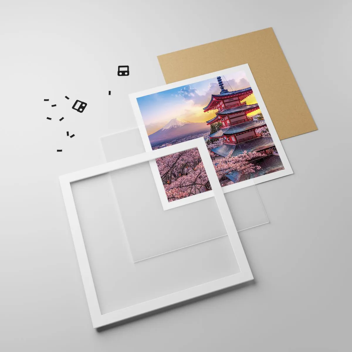 Pôster em moldura branca - A essência do espírito japonês - 30x30 cm