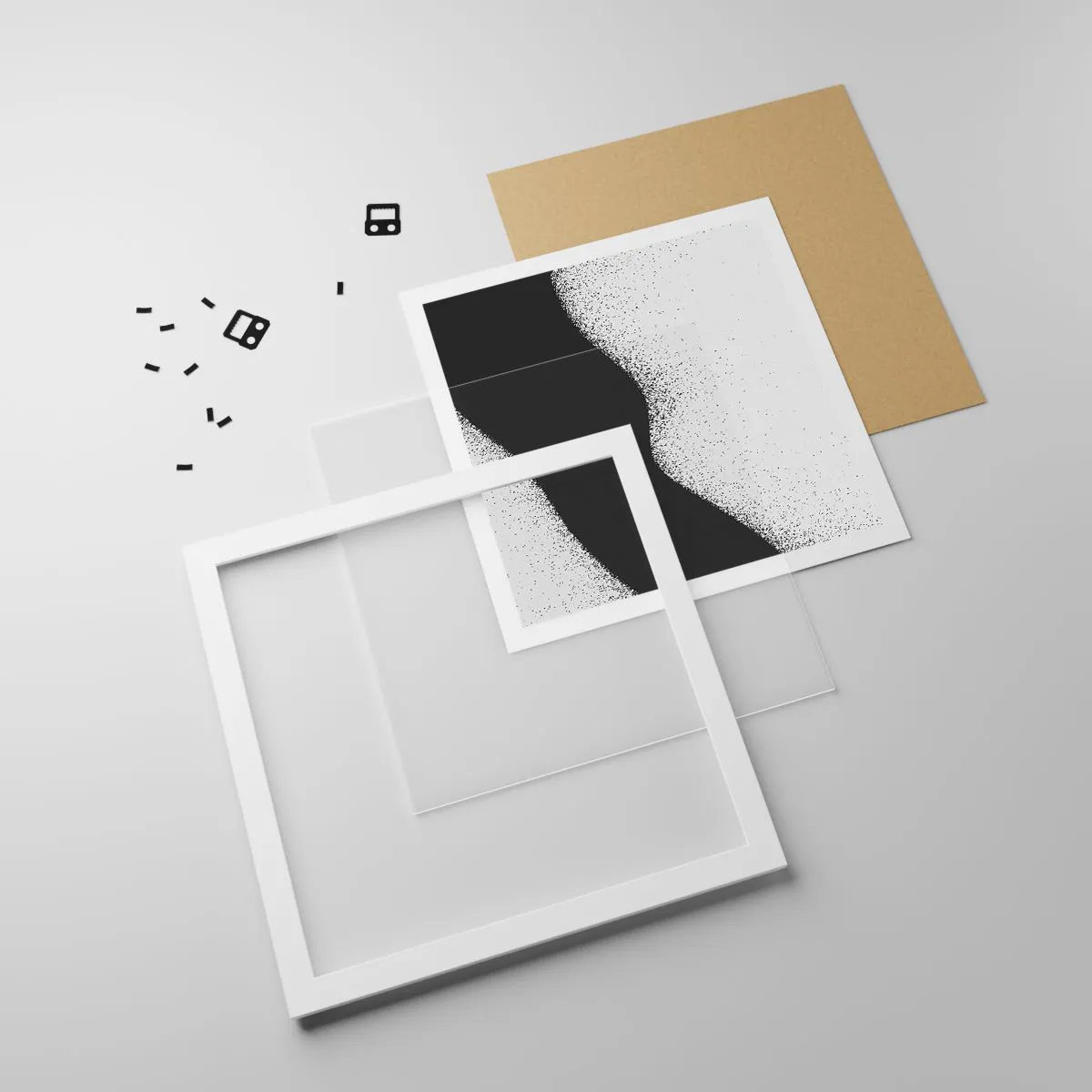 Poster in einem weißen Rahmen - Flüssiges Gleichgewicht - 50x50 cm