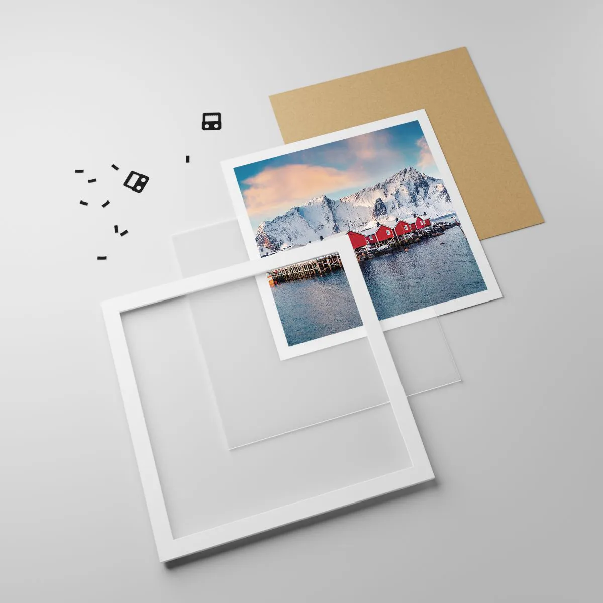 Affiche dans un cadre blanc - Poster - Retraite dans le nord - 40x40 cm