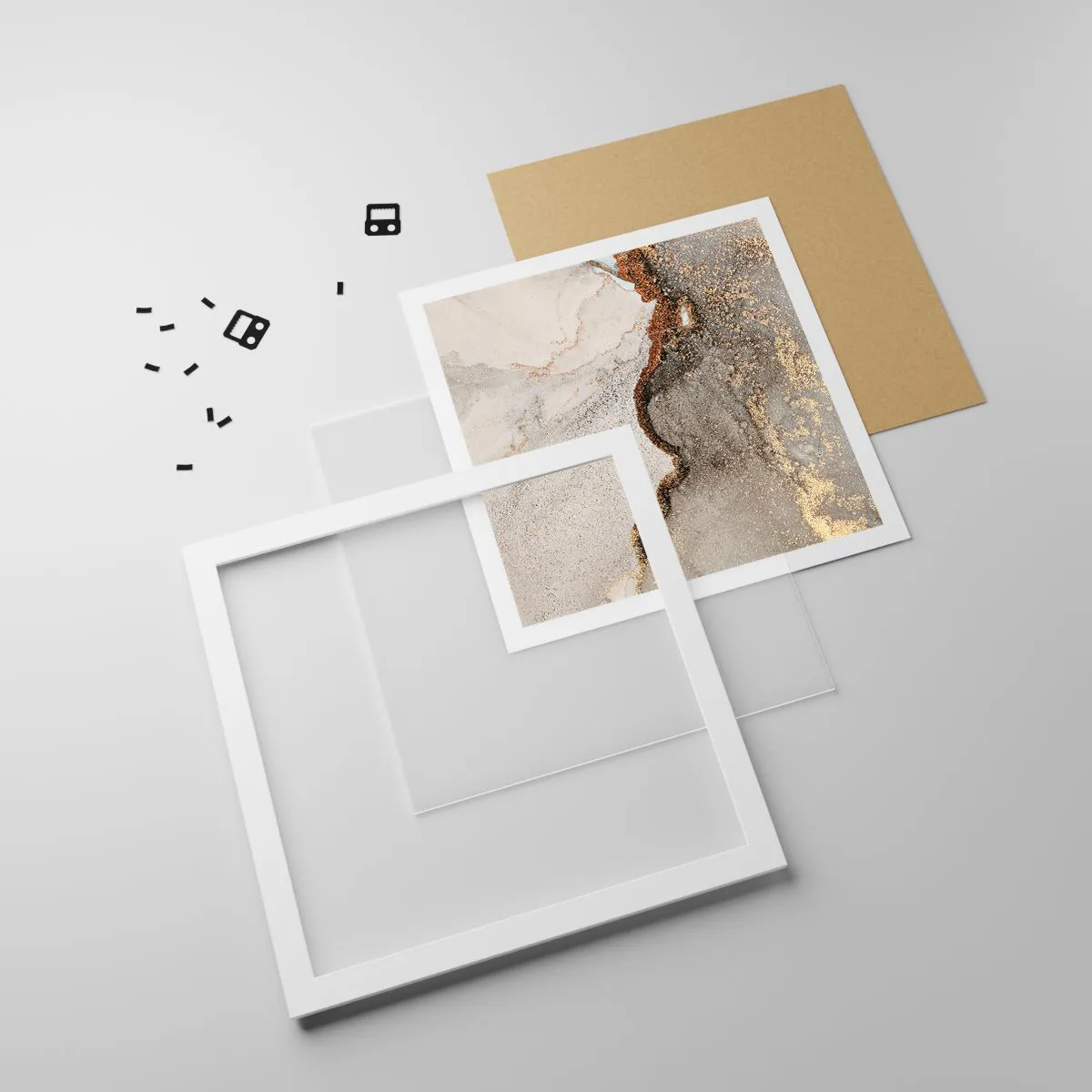 Affisch i vit ram - På färgernas gräns - 50x50 cm