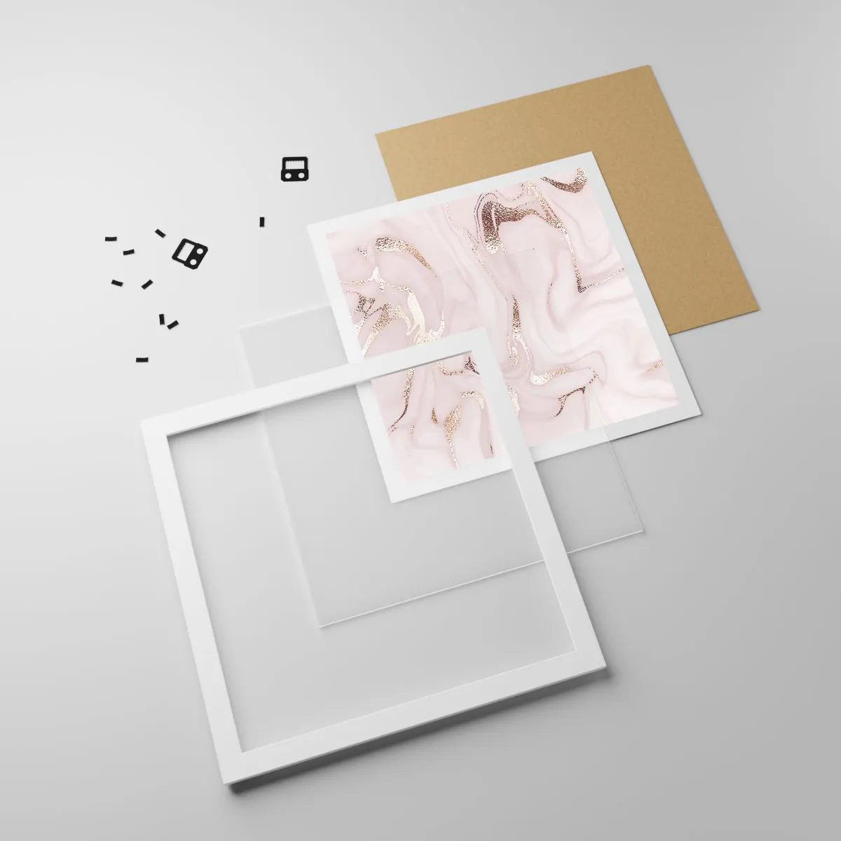 Póster en marco blanco - En rosa - 40x40 cm