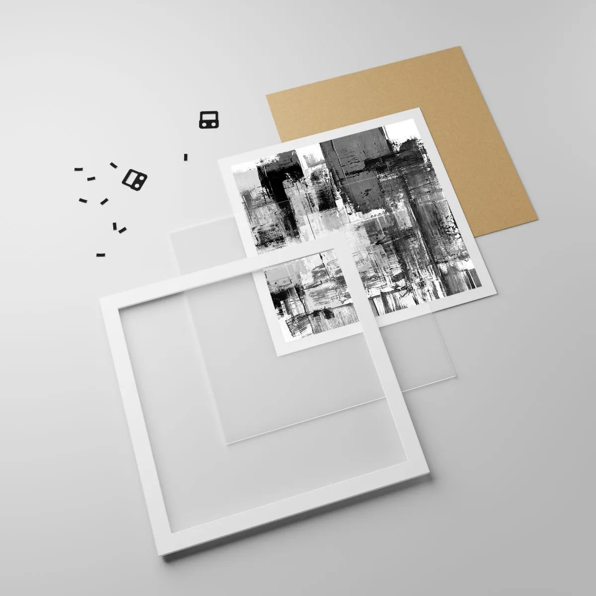 Poster in einem weißen Rahmen - Wunderschönes Grau - 30x30 cm