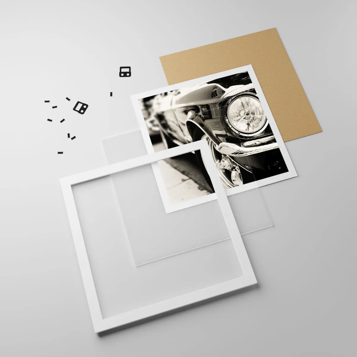 Poster in cornice bianca - Bellezza intramontabile - 40x40 cm