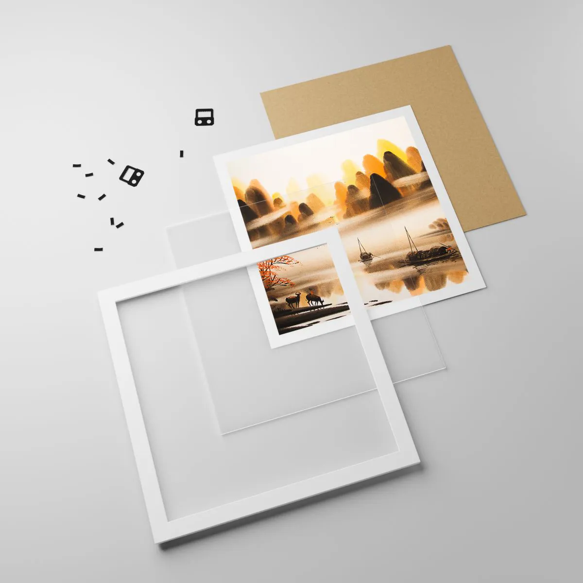 Poster in white frmae - Further than Far East - 50x50 cm