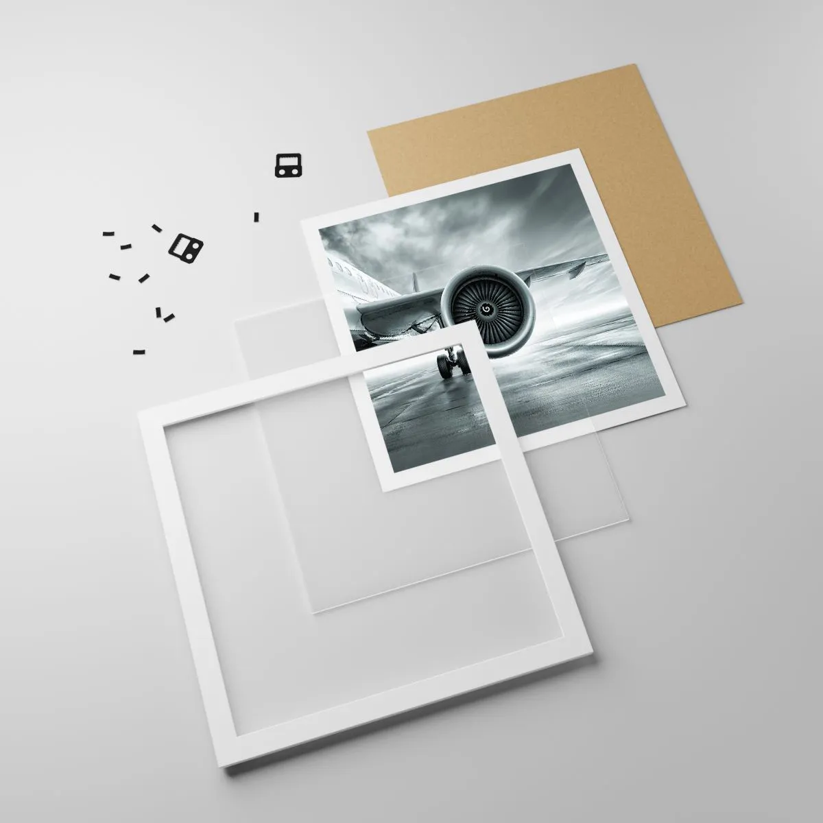 Póster en marco blanco - Hay poder - 40x40 cm