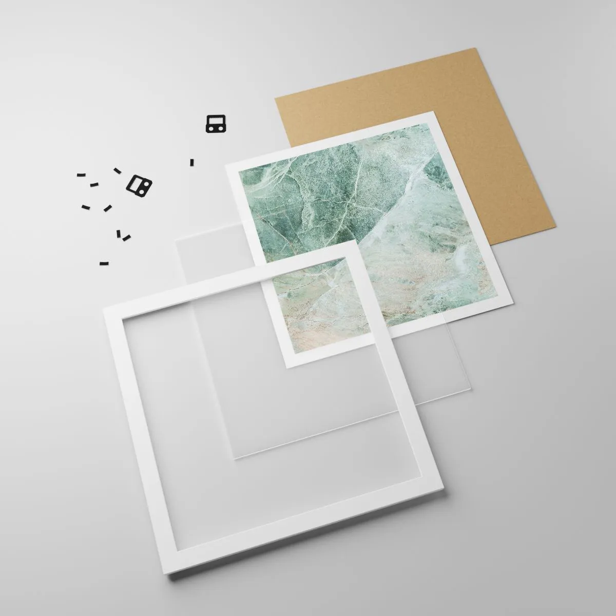 Affiche dans un cadre blanc - Poster - La noble froideur de la pierre - 30x30 cm