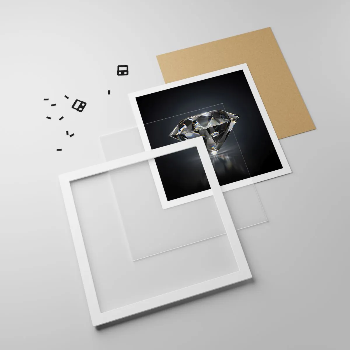 Plakát v bílém rámu - Best girls friend - 30x30 cm