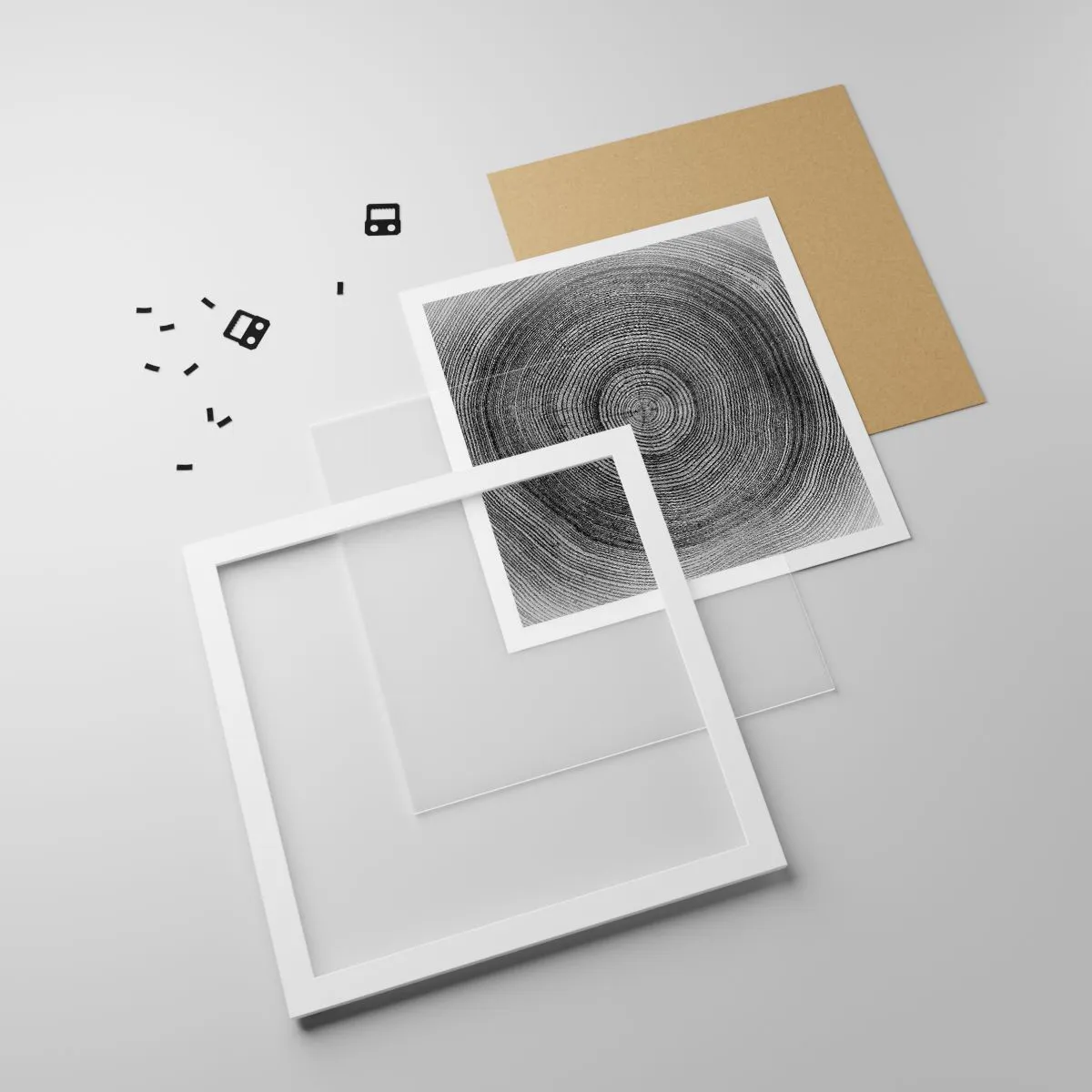 Poster in white frmae - Sign of the Time - 40x40 cm