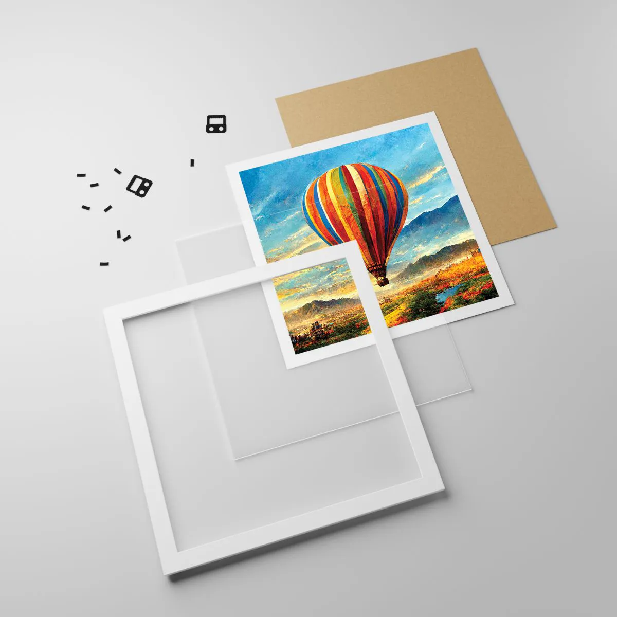 Poster in einem weißen Rahmen - In der Stille sieht man mehr - 30x30 cm