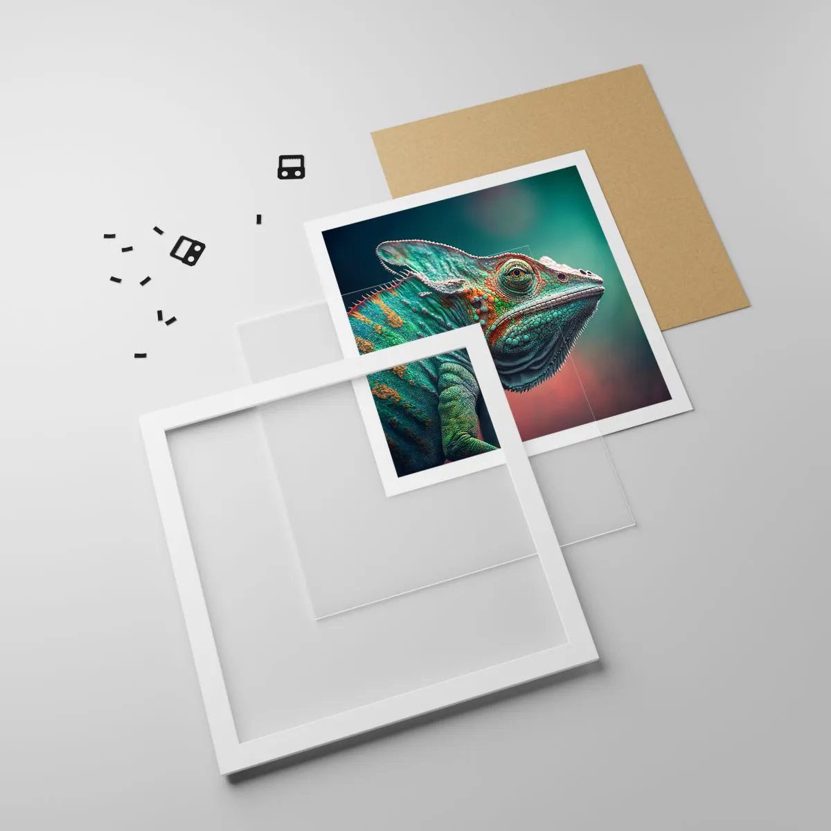 Poster in einem weißen Rahmen - Siehst du mich? Nicht gut… - 30x30 cm