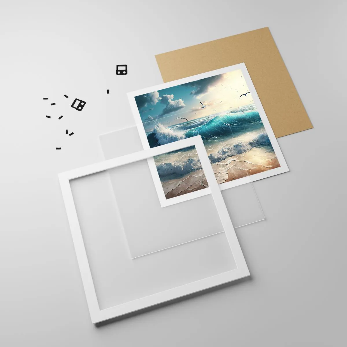 Plakat i hvid ramme - Støj kun for dig - 30x30 cm