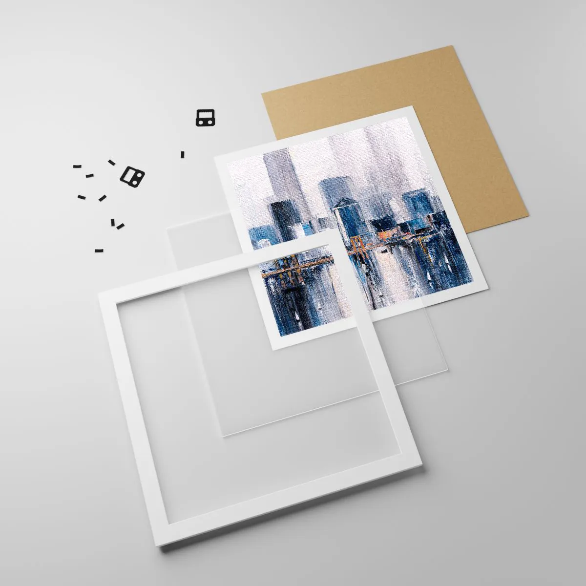 Affiche dans un cadre blanc - Poster - Impression new-yorkaise - 30x30 cm