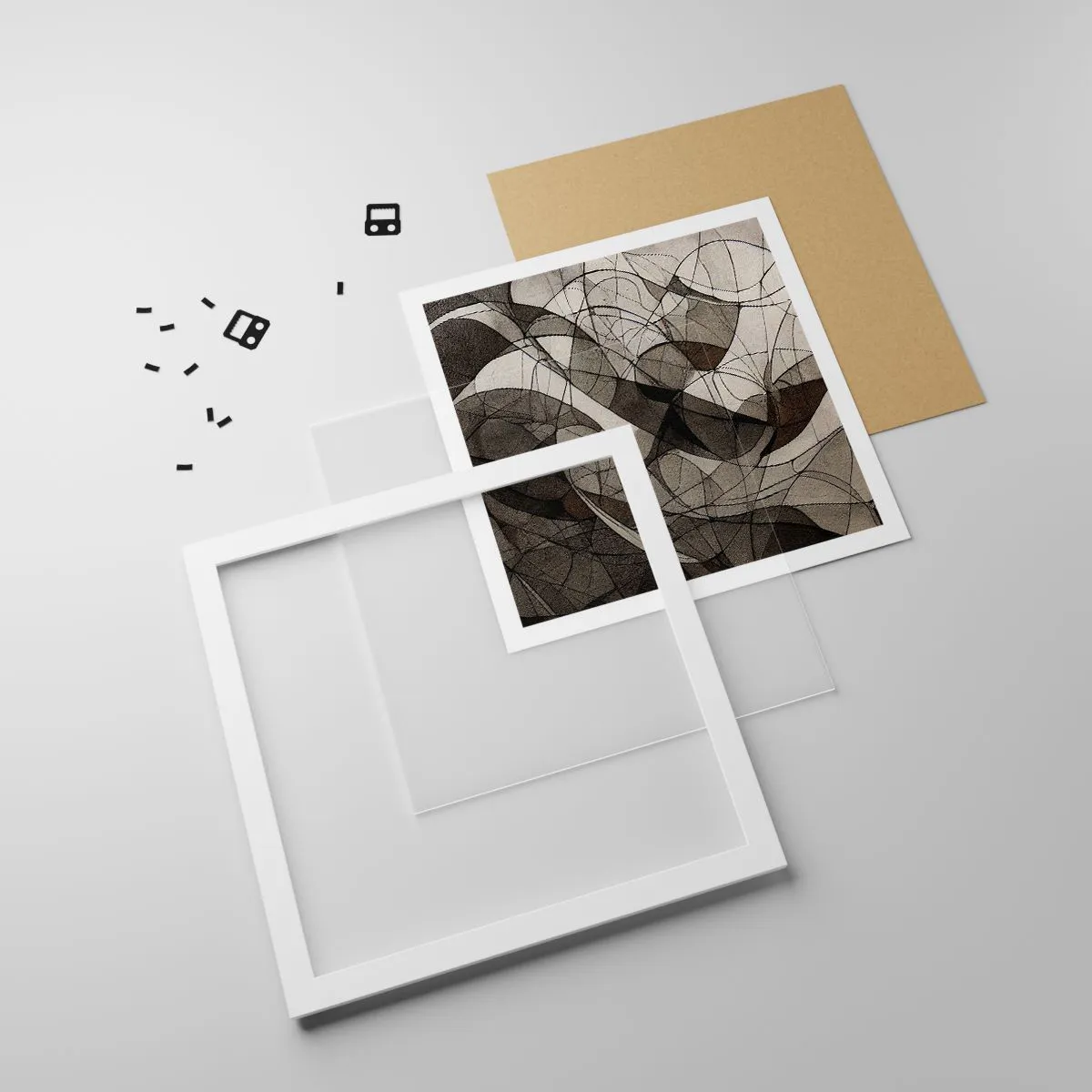 Plagát v bielom ráme - Obeh farieb Zeme - 30x30 cm