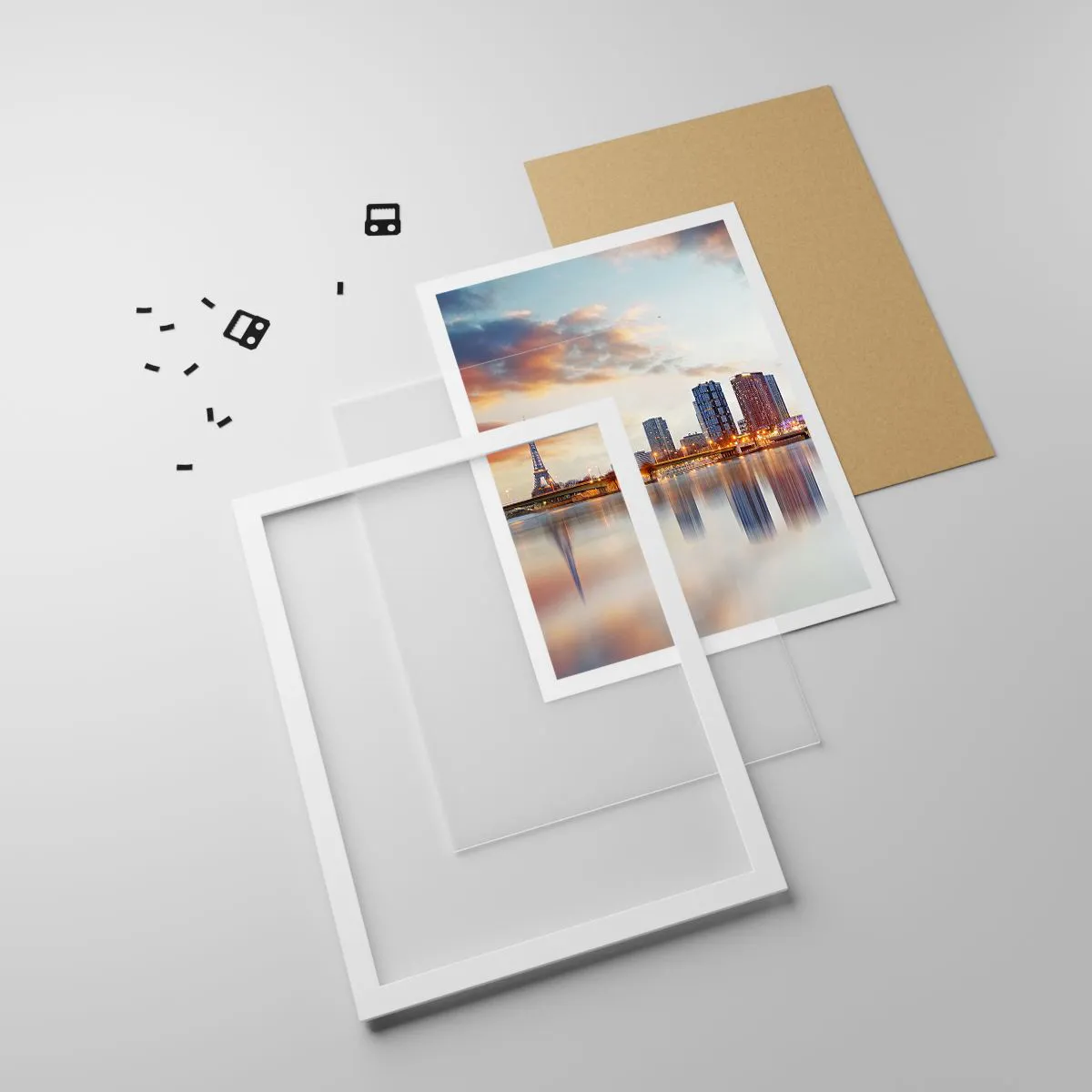 Affiche dans un cadre blanc - Poster - La tranquillité monumentale de Paris - 30x40 cm