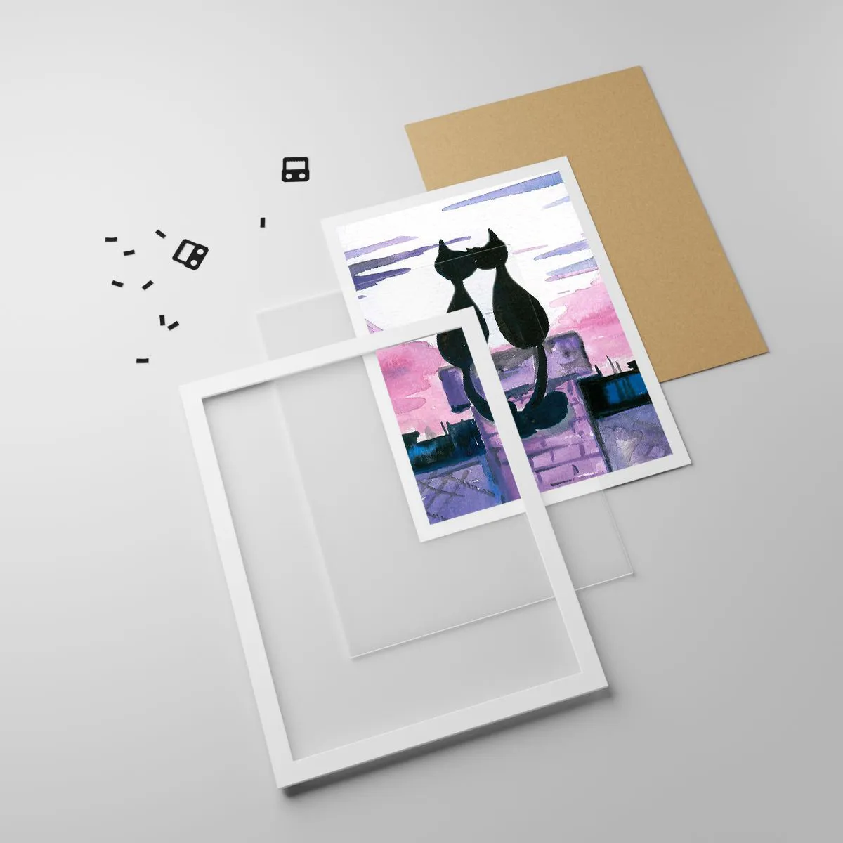 Poszter fekete keretben - Rendez-vous a holdfénynél - 70x100 cm