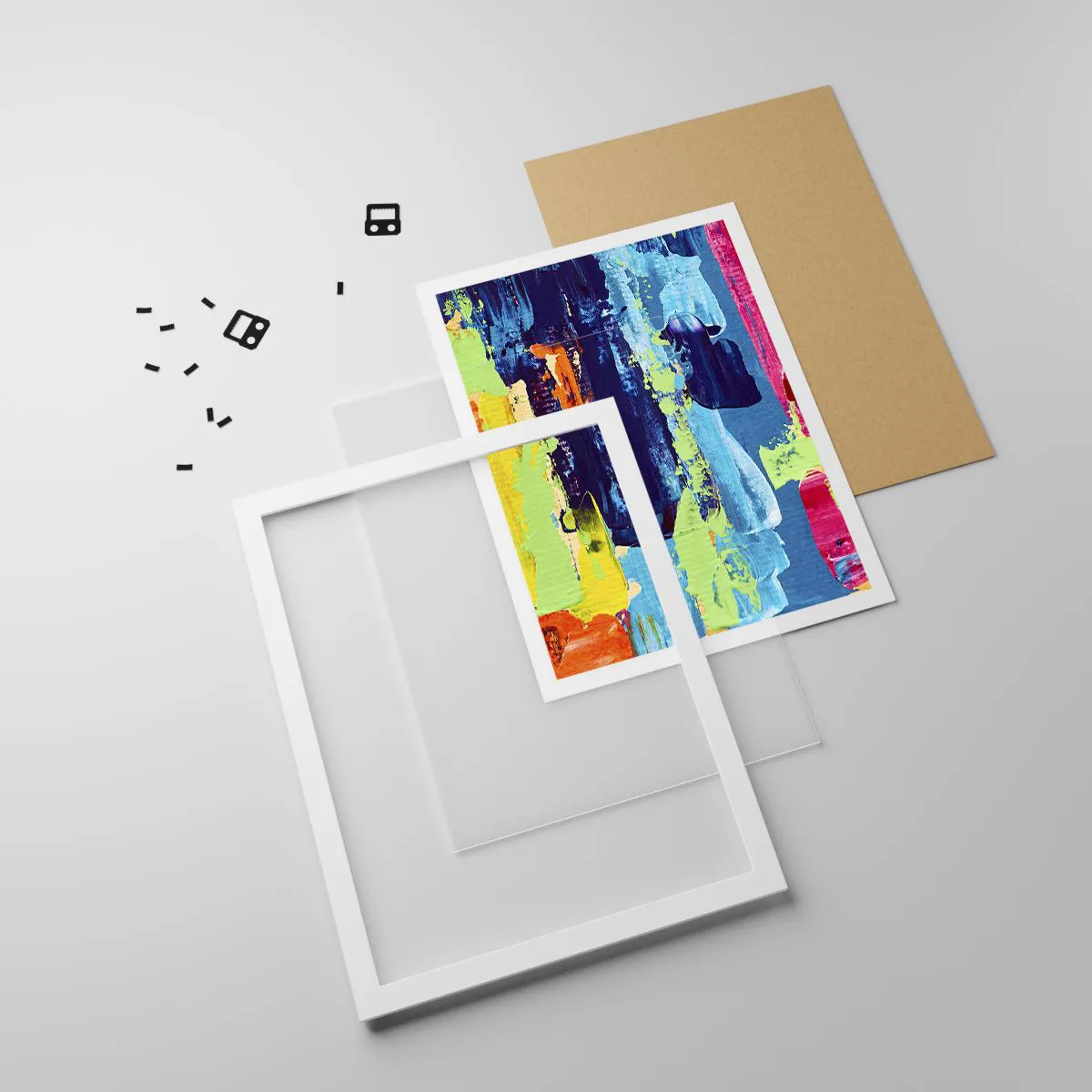 Poster in einem weißen Rahmen - Das Leben ist wunderschoen! - 50x70 cm