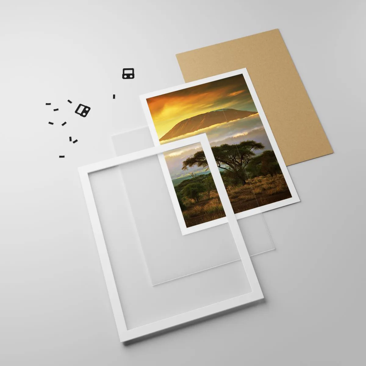 Poster în ramă albă - Visul unui călător - 61x91 cm