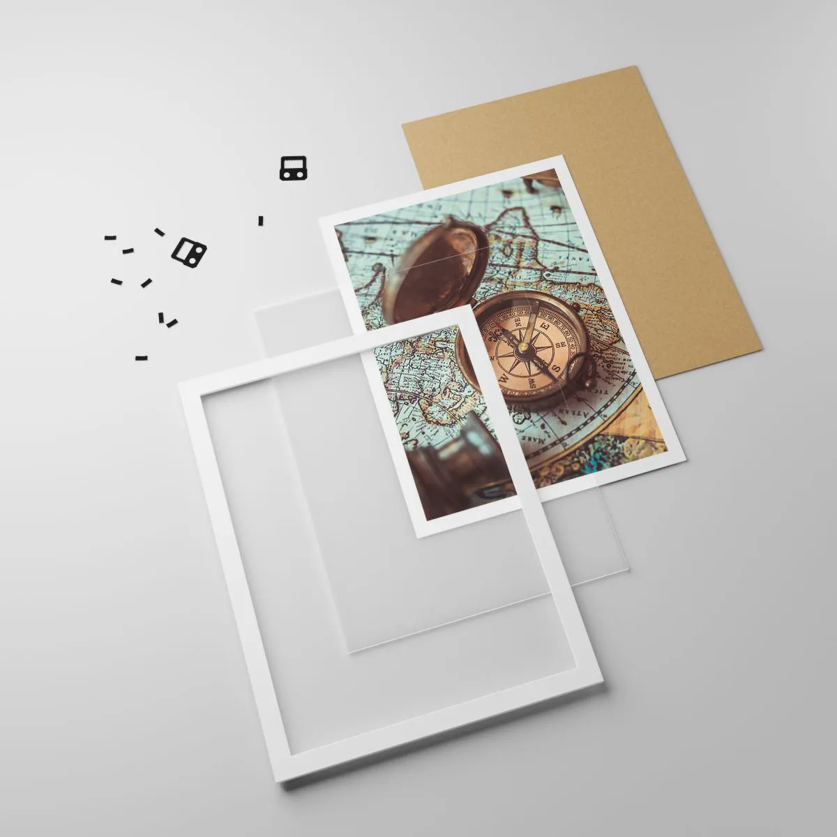 Affisch i vit ram - För äventyrare - 30x40 cm