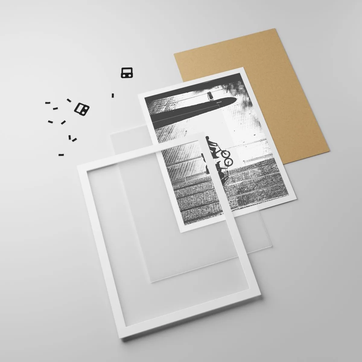 Affisch i vit ram - Rakt fram genom staden - 50x70 cm