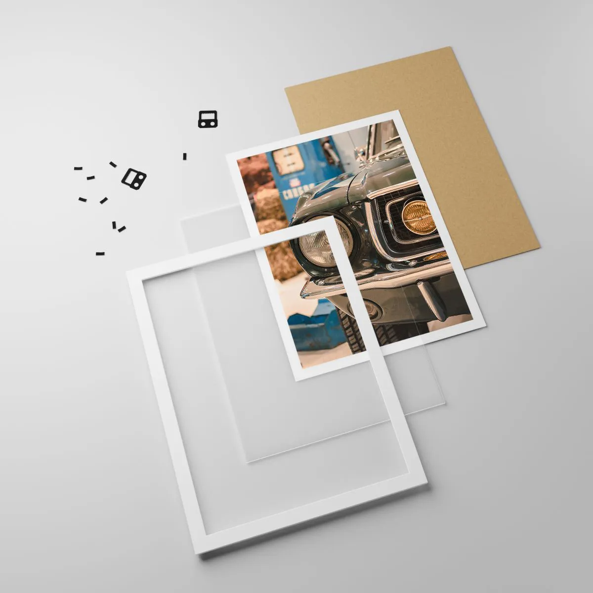 Poster in einem weißen Rahmen - Treffen mit einer Legende - 50x70 cm