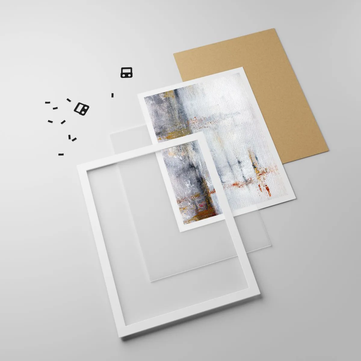 Plakat i hvid ramme - Bag lufttæppet - 50x70 cm