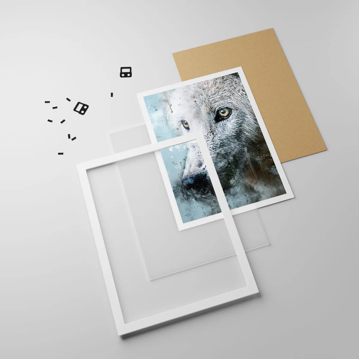 Poster în ramă albă - Faceți cunoștință cu sufletul lupului - 30x40 cm