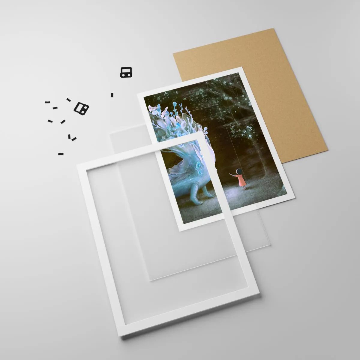 Poster in white frmae - Fantastic Encounter - 40x50 cm