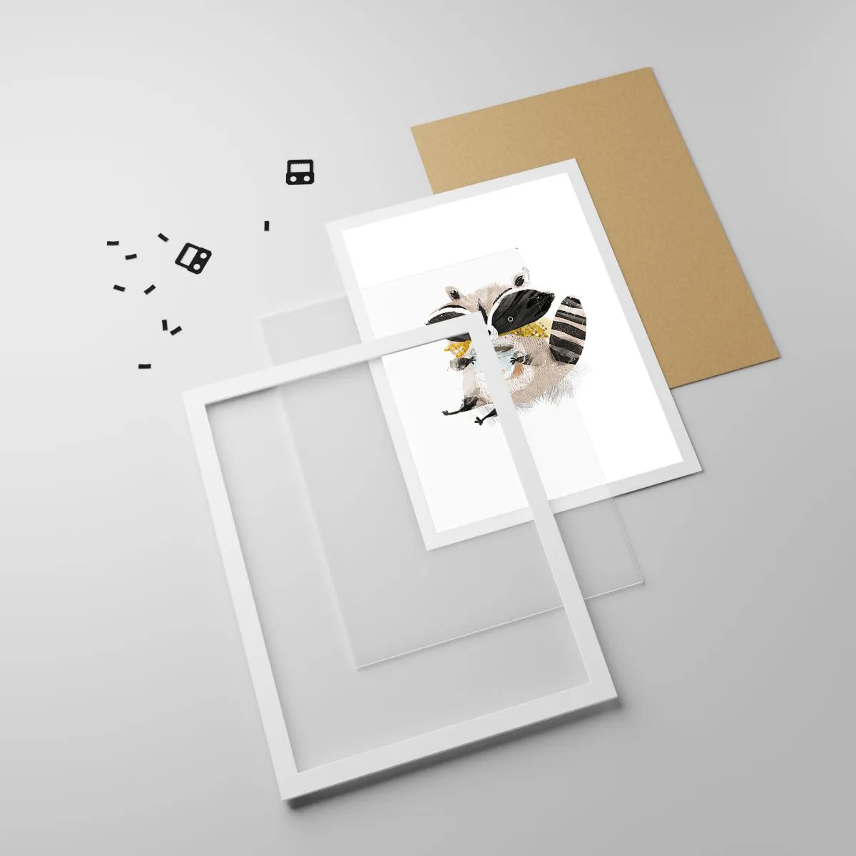 Poster in einem weißen Rahmen - Mein Freund der Waschbär - 50x70 cm