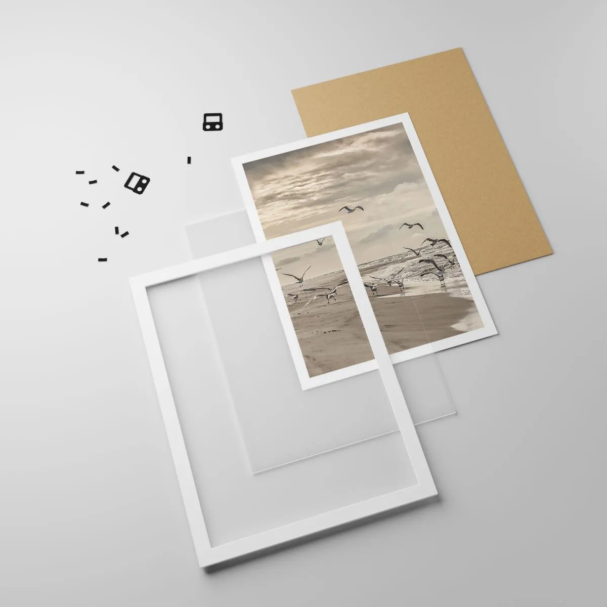 Poster in white frmae - Sound of the Sea, Singing of the Birds - 40x50 cm